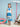 Girl's White & Blue Frock - EGTKP5-71001S