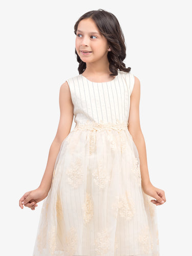Girl's Cream Frock - EGTF24S-200083