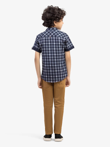 Boy's Navy & White Shirt - EBTS5-27578-2P