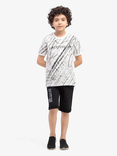 Boy's Off White T-Shirt - EBTTS5-001