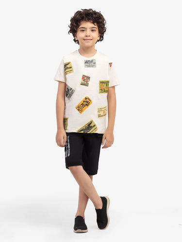 Boy's Off White T-Shirt - EBTTS5-006