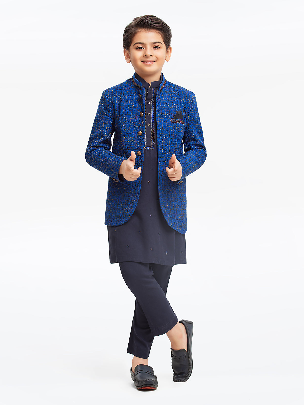 Boy's Royal Blue & Navy Prince Suit - EBTPCS22-006