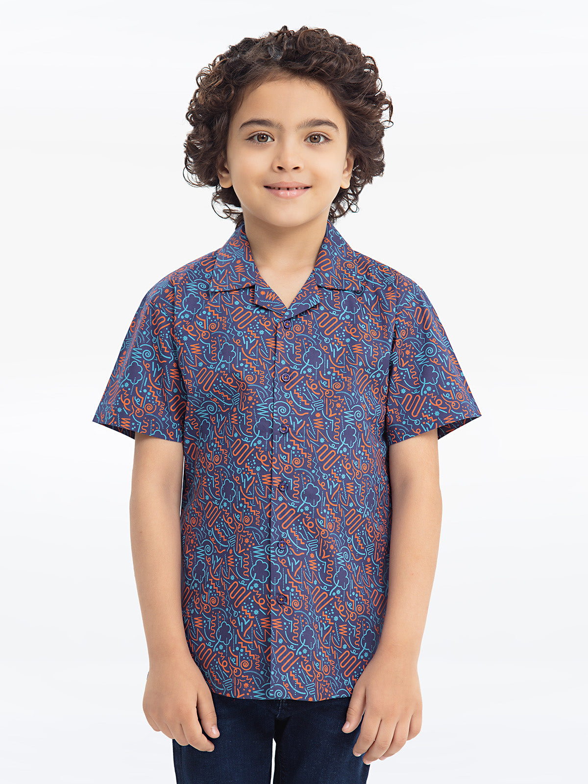 Boy's Purple Multi Shirt - EBTS24-27520