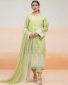 EWU24V2-28645-3P Unstitched Light Green Embroidered Cambric 3 Piece