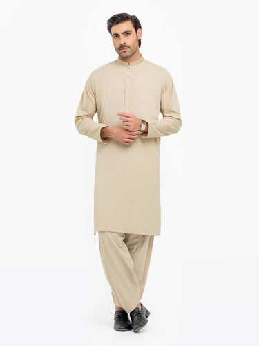 Men's Khaki Kurta Shalwar - EMTKS5-41157