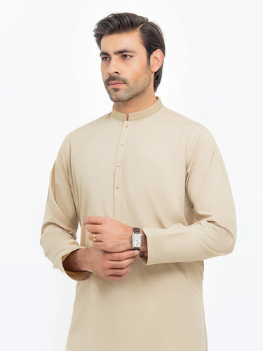 Men's Khaki Kurta Shalwar - EMTKS5-41157
