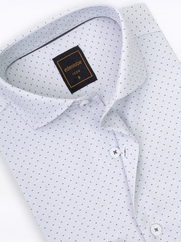 Men's Light Grey Textured Shirt - EMTSI5-50750