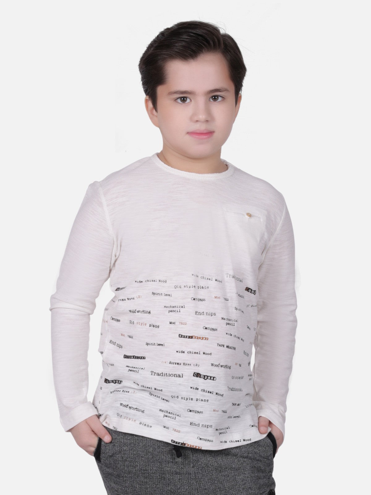 Boy's Off White T-Shirt - EBTTF17-022