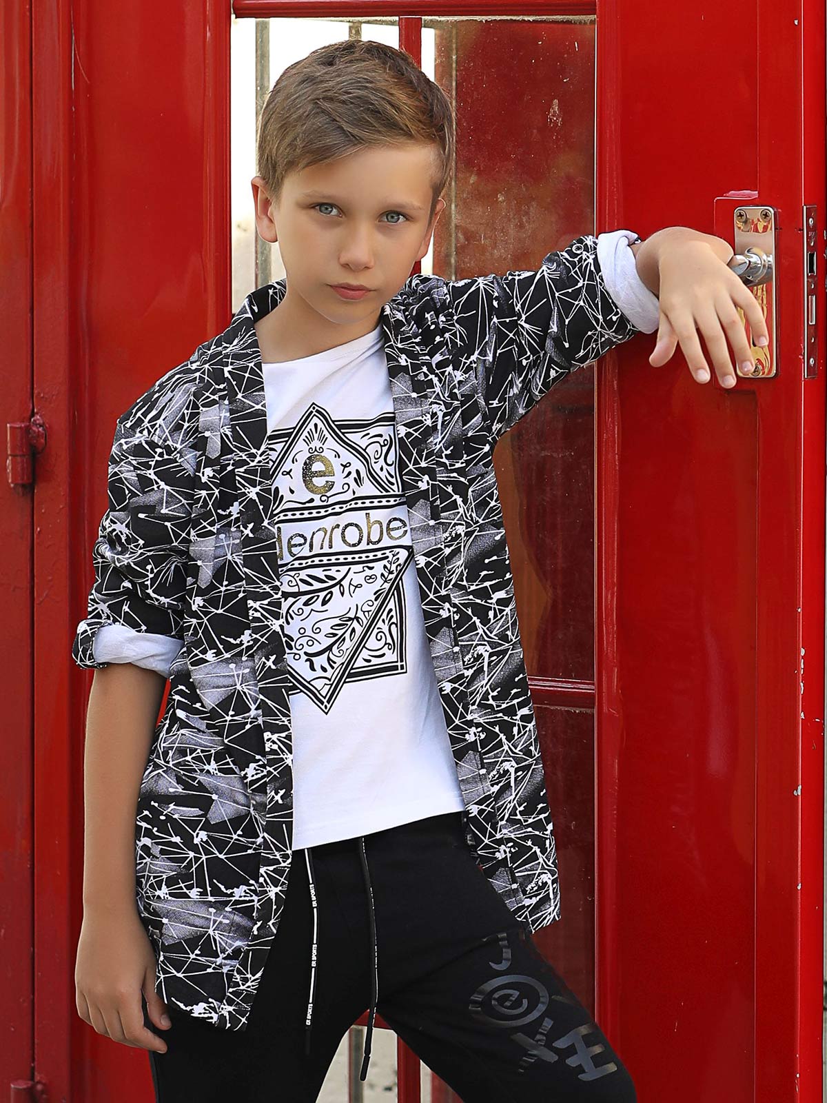Boy's Black & White Shirt - EBTS18-14354