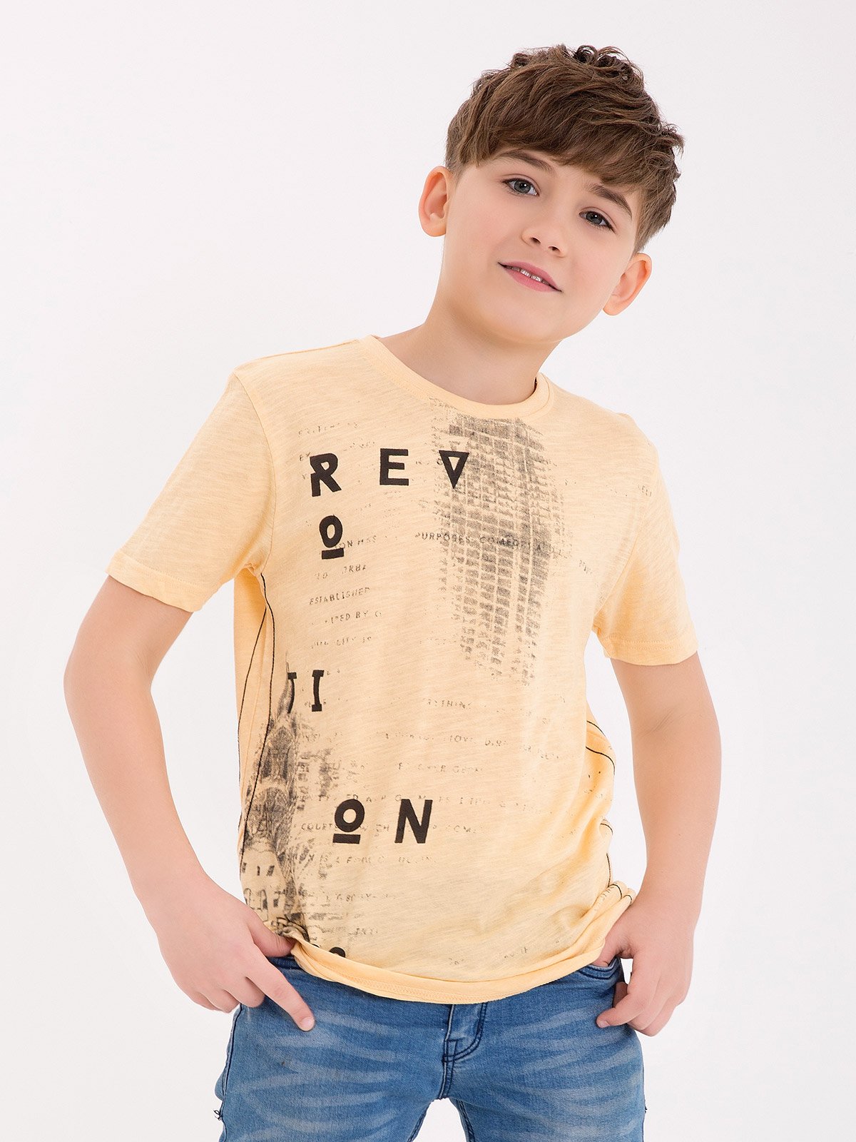 Boy's Beige T-Shirt - EBTTS18-006