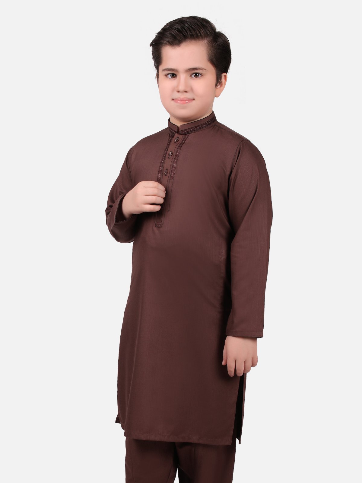 Boy's Brown Kurta Shalwar - EBTKS19-3603