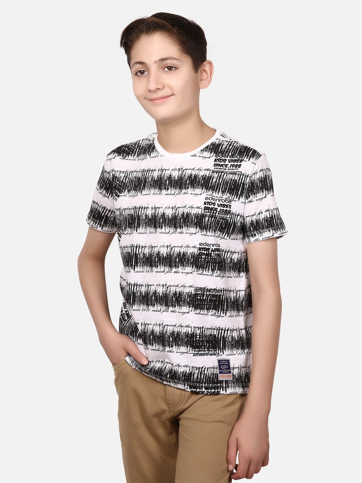 Boy's Black & White T-Shirt - EBTTS19-010