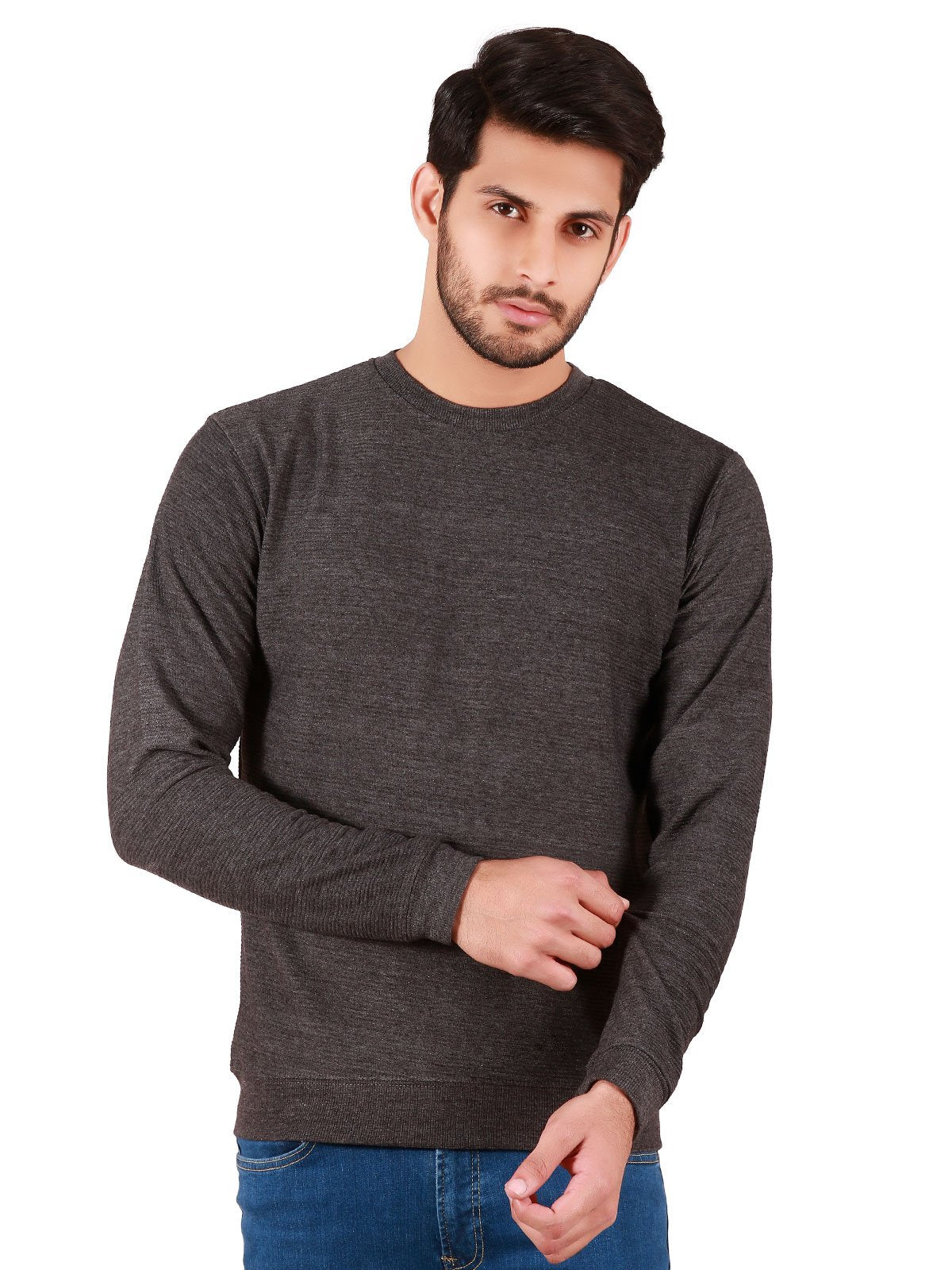 edenrobe Men s Dark Grey SweatShirt EMTSS19 043 edenrobe Pakistan