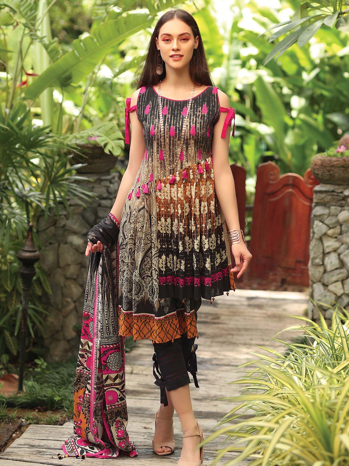 ELU19V4-19678 Unstitched Multi Embroidered Cambric 3 Piece