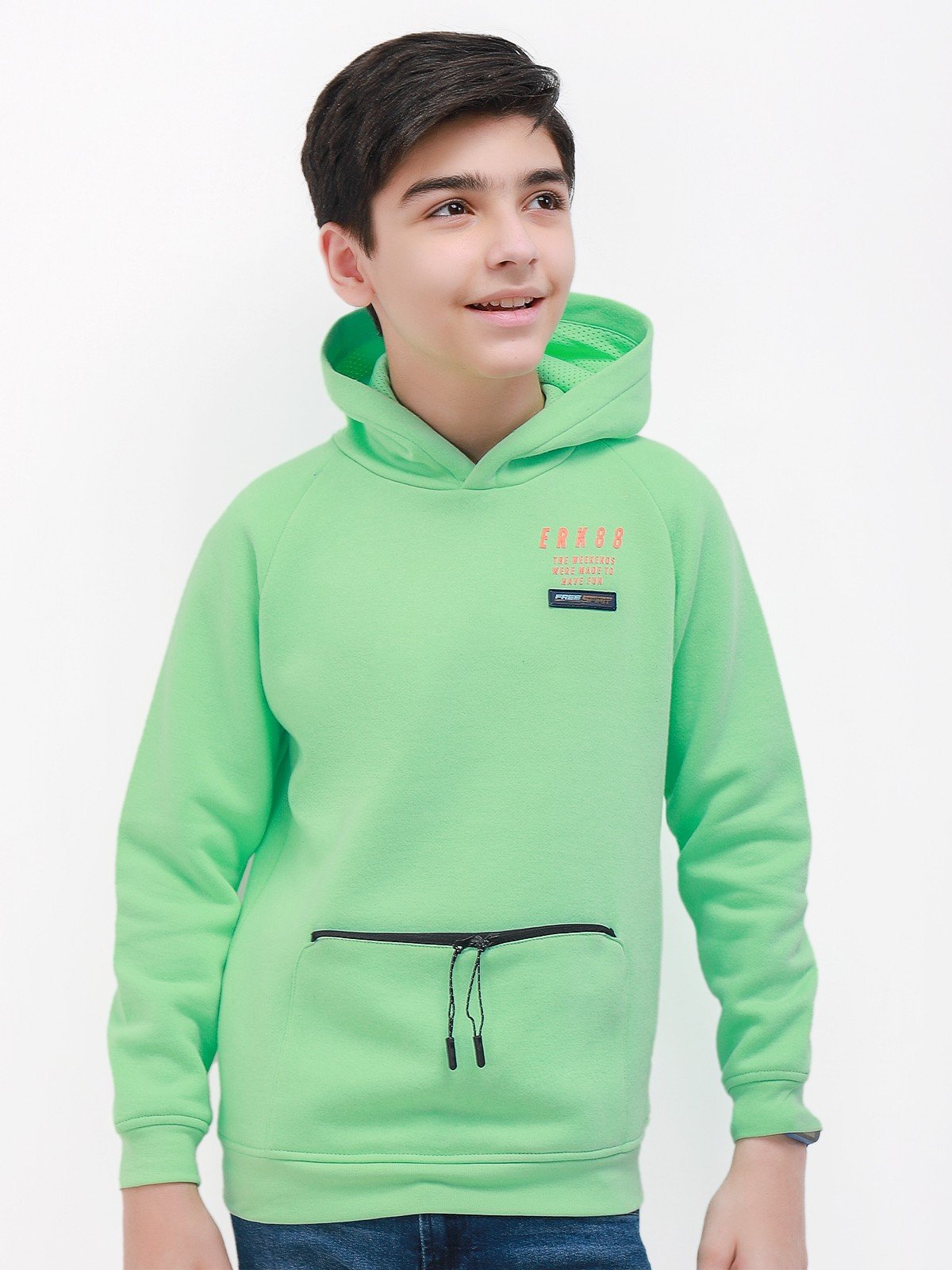 edenrobe Boy's Green Hoodie EBTH21-016 – edenrobe Pakistan