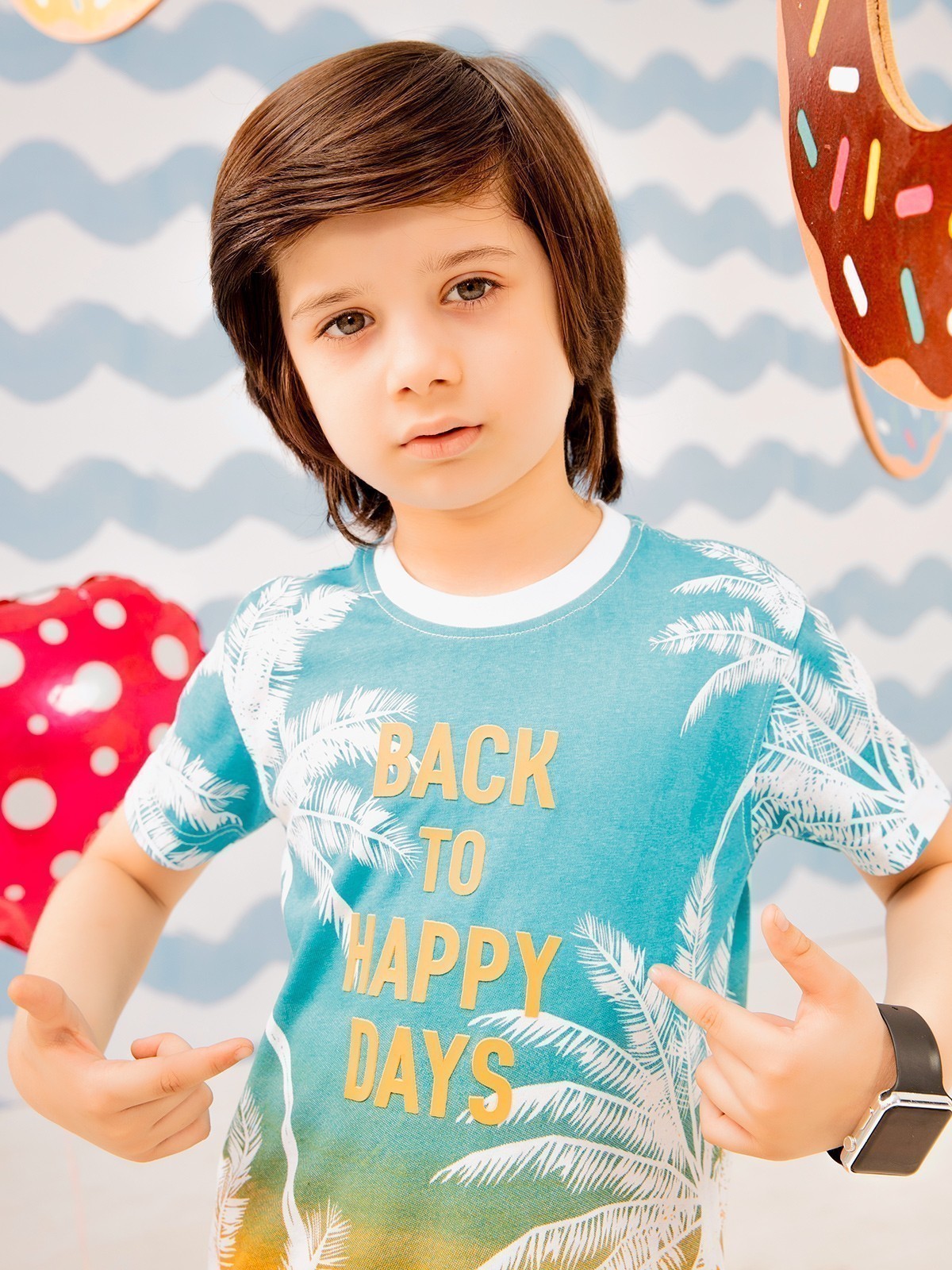 Boy's Aqua Blue T-Shirt - EBTTS21-023