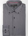 Men's Black & Grey Striped Shirt - EMTSI21-50222