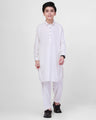Boy's Off White Kurta Shalwar - EBTKS22-3782