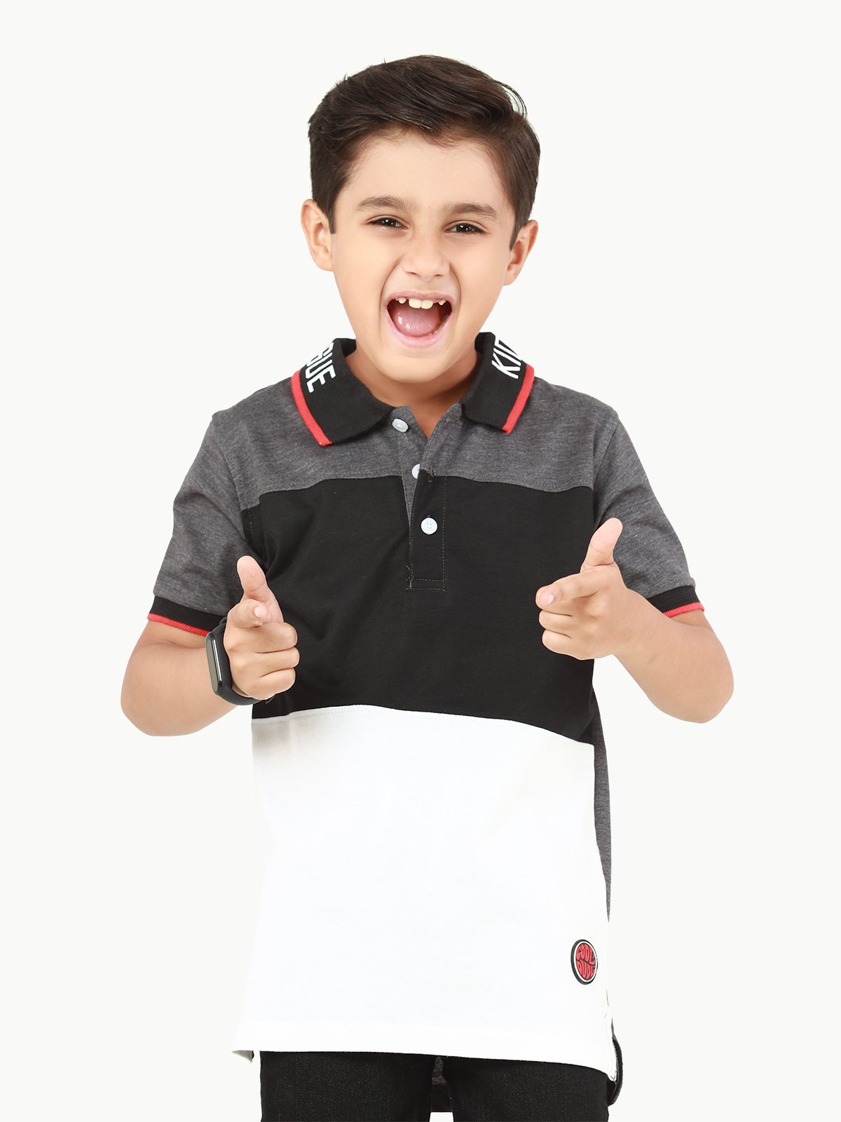 Boy's Black & White Polo Shirt - EBTPS22-004