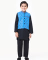 Boy's Blue & Black Waist Coat Suit - EBTWCSC22-014