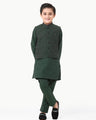 Boy's Green Waist Coat Suit - EBTWCS22-25155