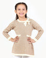 Girl's Light Brown Sweater Frock - EGTSF22-001