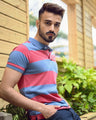 Men's Pink & Blue Polo Shirt - EMTPS22-017