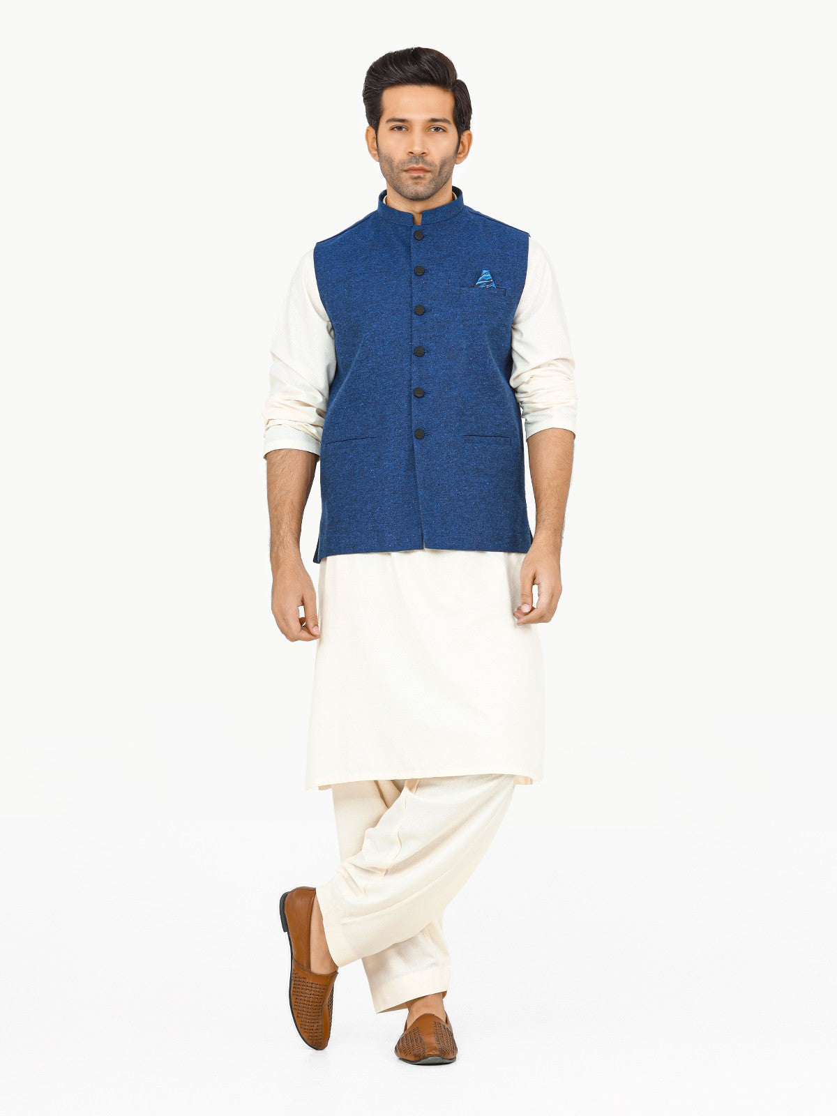 Bin Musab Velour  Formal Men Waistcoats -  BM-000023 Iris Blue