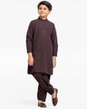 Boy's Brown Kurta Shalwar - EBTKS23-3877