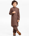 Boy's Brown Kurta Shalwar - EBTKS23-3878