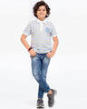 Boy's White & Blue Polo Shirt - EBTPS23-007
