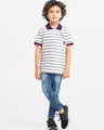 Boy's White & Blue Polo Shirt - EBTPS23-010