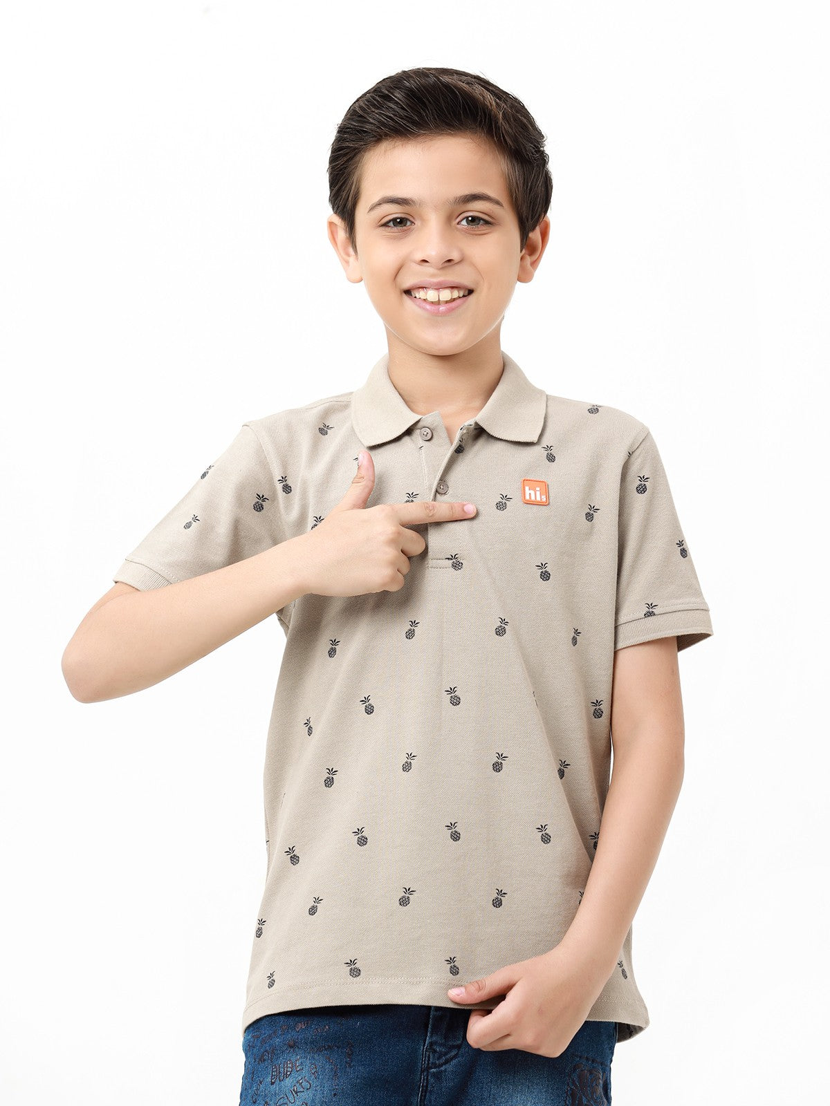 Boy's Beige Polo Shirt - EBTPS23-015