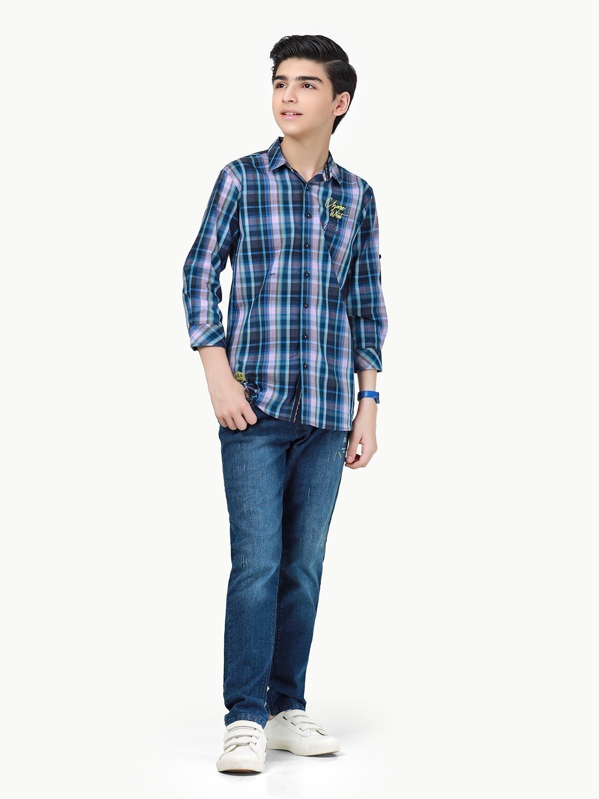 Boy's Blue Multi Shirt - EBTS22-27447