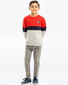 Boy's Maroon & Grey Sweatshirt - EBTSS23-010