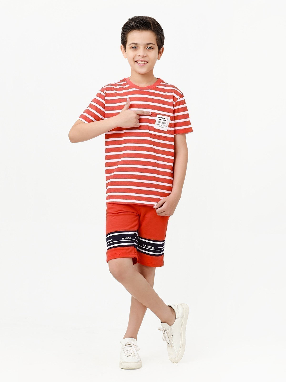 Boy's Orange & White T-Shirt - EBTTS23-014