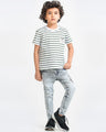 Boy's White & Green T-Shirt - EBTTS23-018