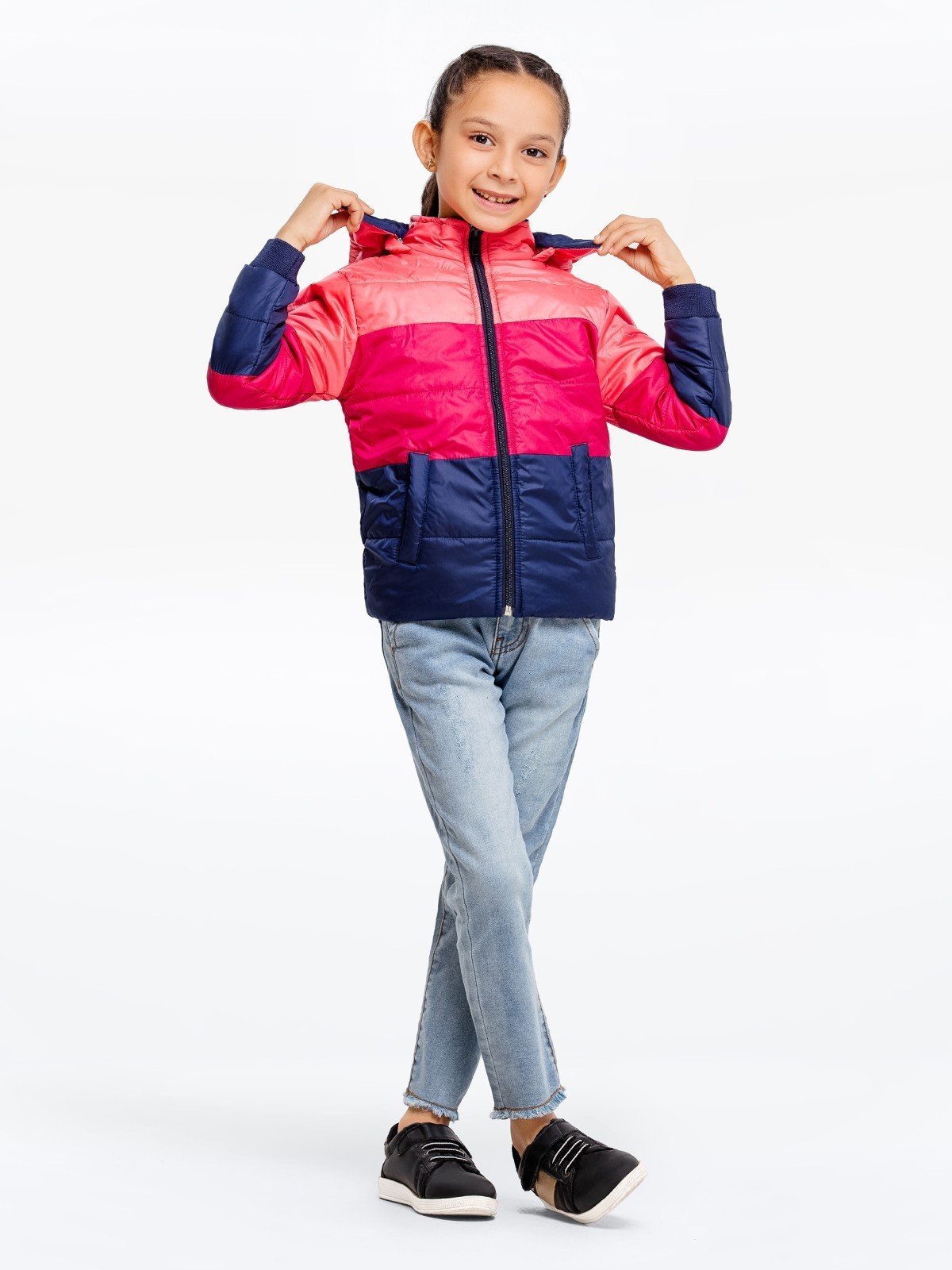 Girl's Lt-Blue & Pink Jacket - EGTJP22-002