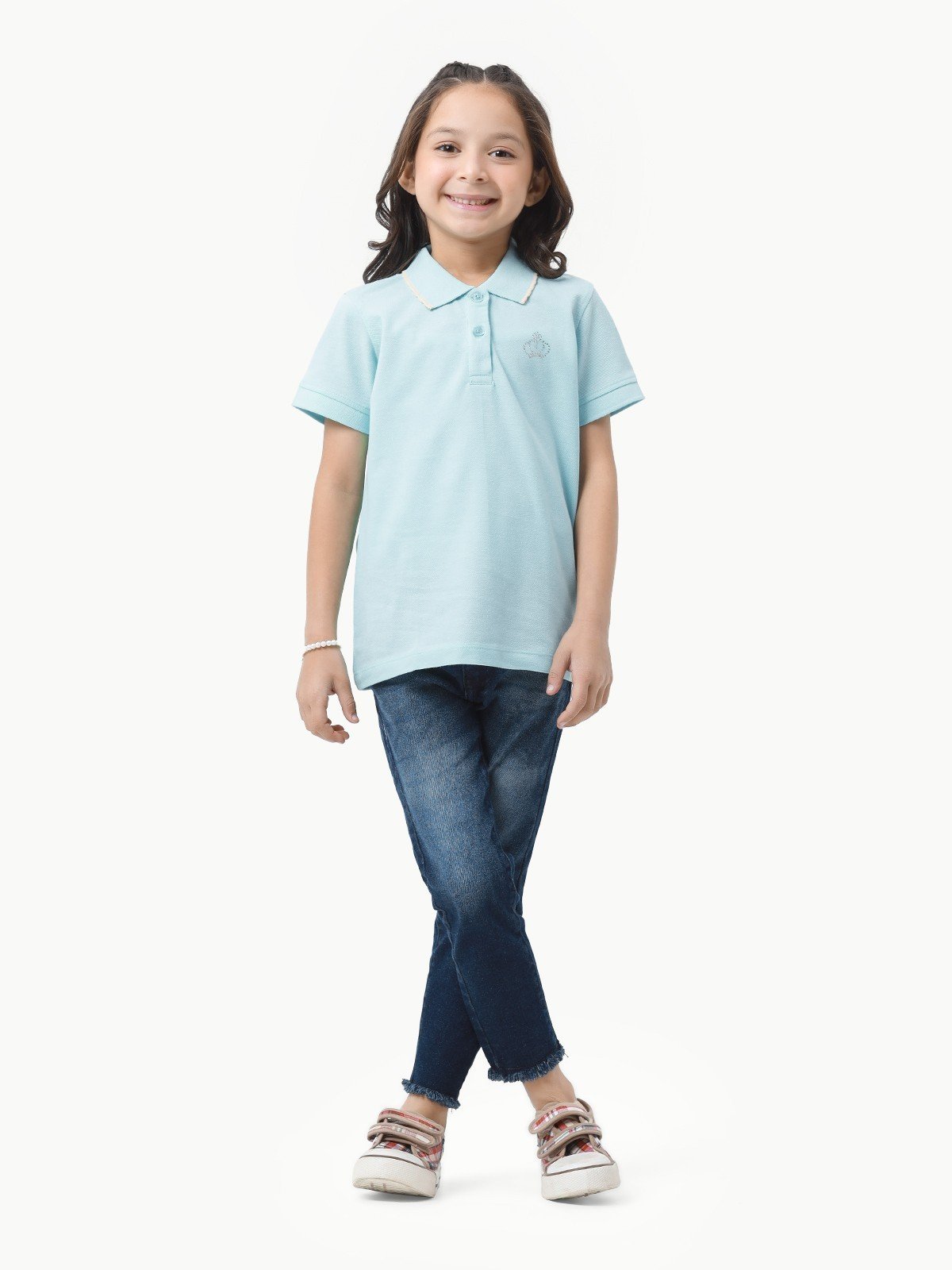 Girl's Aqua Polo Shirt - EGTPS23-001