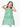 Girl's White & Green Cambric Kurti - EGTKE23-70588