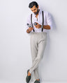 Men's White & Purple Shirt - EMTSI23-50668