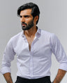 Men's White & Purple Shirt - EMTSI23-50671