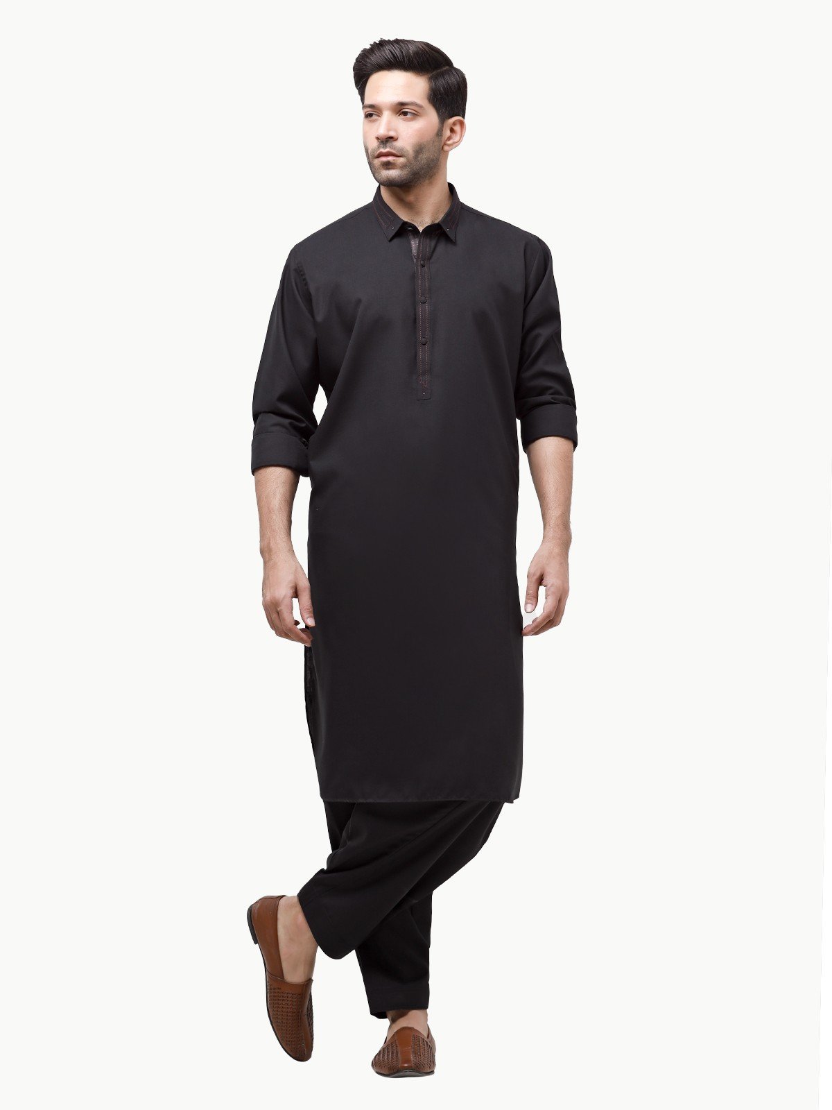 edenrobe Men s Black Swish Collection EMTSW23 99349 edenrobe