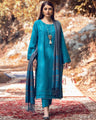 EWU22V10-25071 Unstitched Teal Embroidered Crepe 3 Piece