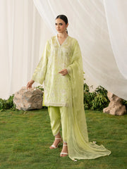 Embroidered Silk Suit - EWTPLED6-00062-3P
