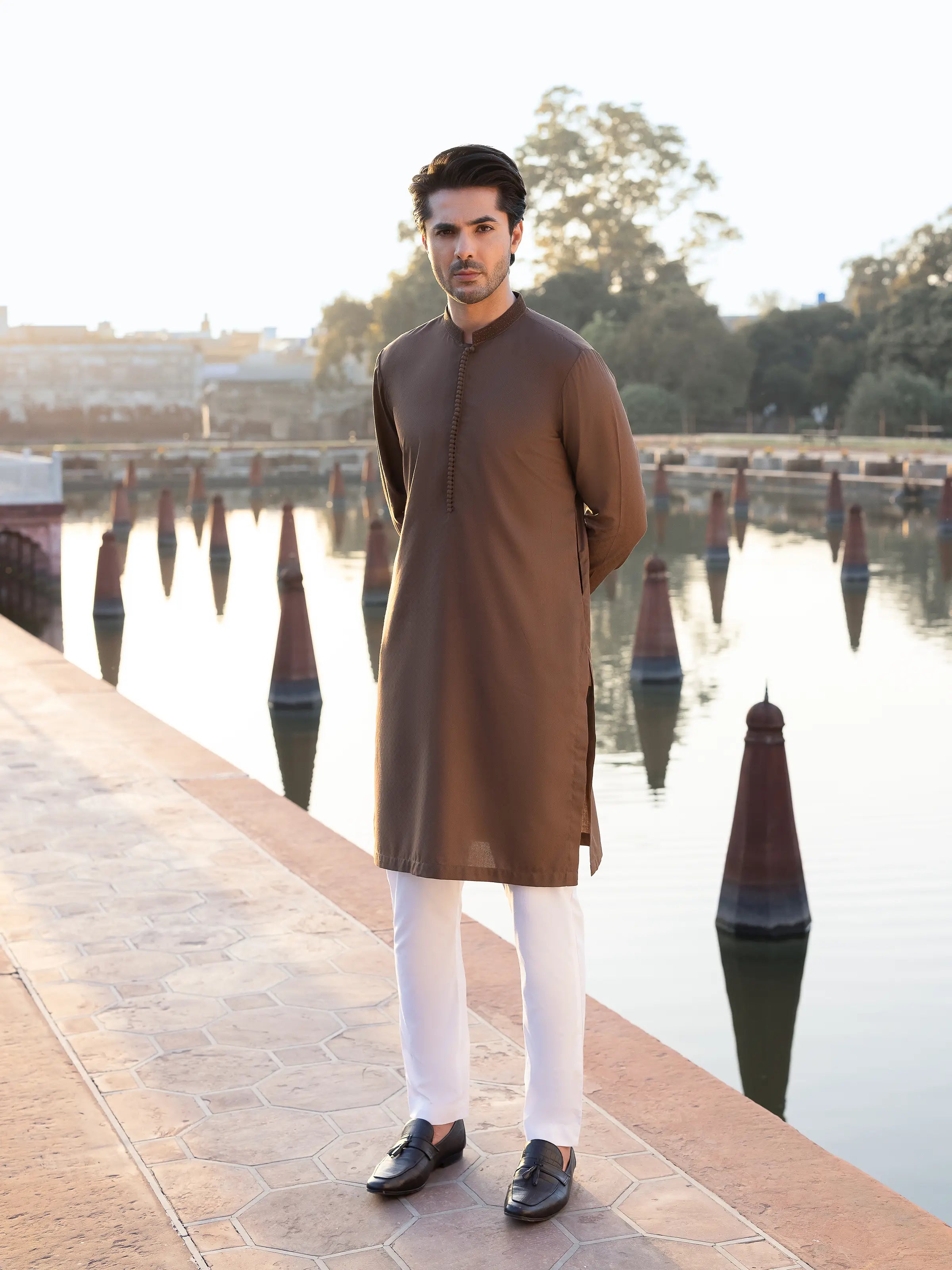 Men's Brown Kurta - EMTK5-99530