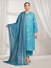 Printed Khaddar Suit - EWU6A3-37116-3P