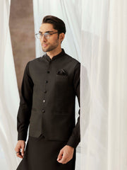 Men's Black Waist Coat - EMTWCP5-35986