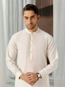 Men's Cream Kurta Shalwar - EMTKST5-99590
