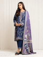 Unstitched Embroidered Twill Viscose Suit - EWU5V20-32083-3P